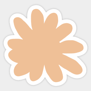 Soft Orange Abstract Minimal Flower Sticker